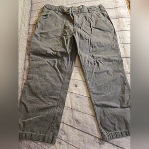 .CARTHARTT MEN'SGRAY/GREEN CANVAS RELAXED FIT WORK PANTS SIZE 40X30